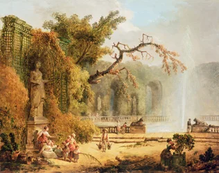 Scène de jardin romantique
